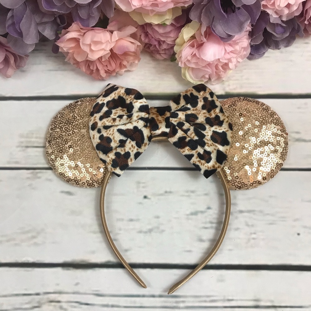 Minnie Mouse Leopard Bow Animal Kingdom Headband - Picture 2 of 16